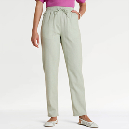 Elasticated Waist Linen Look Trouser - LT336